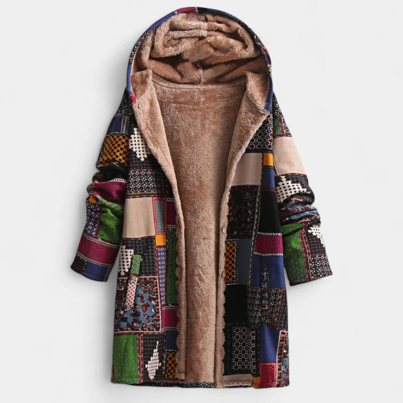 Gleame.-Jassen-Gleame Hoodie - Warme dameshoodie met capuchon en patchwork design