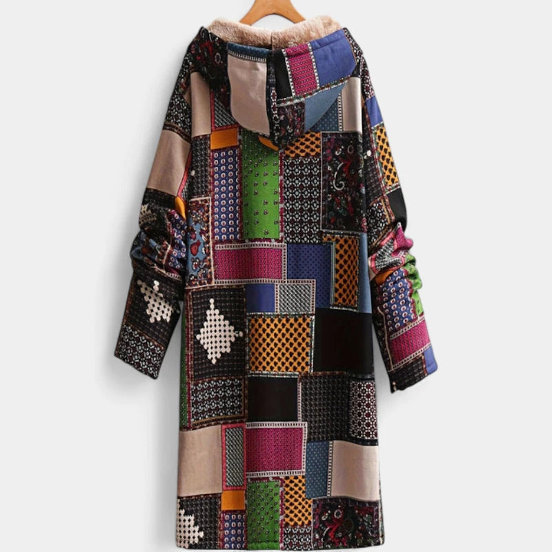 Gleame.-Jassen-Gleame Hoodie - Warme dameshoodie met capuchon en patchwork design