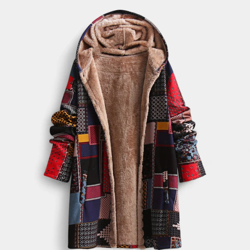 Gleame.-Jassen-Gleame Hoodie - Warme dameshoodie met capuchon en patchwork design