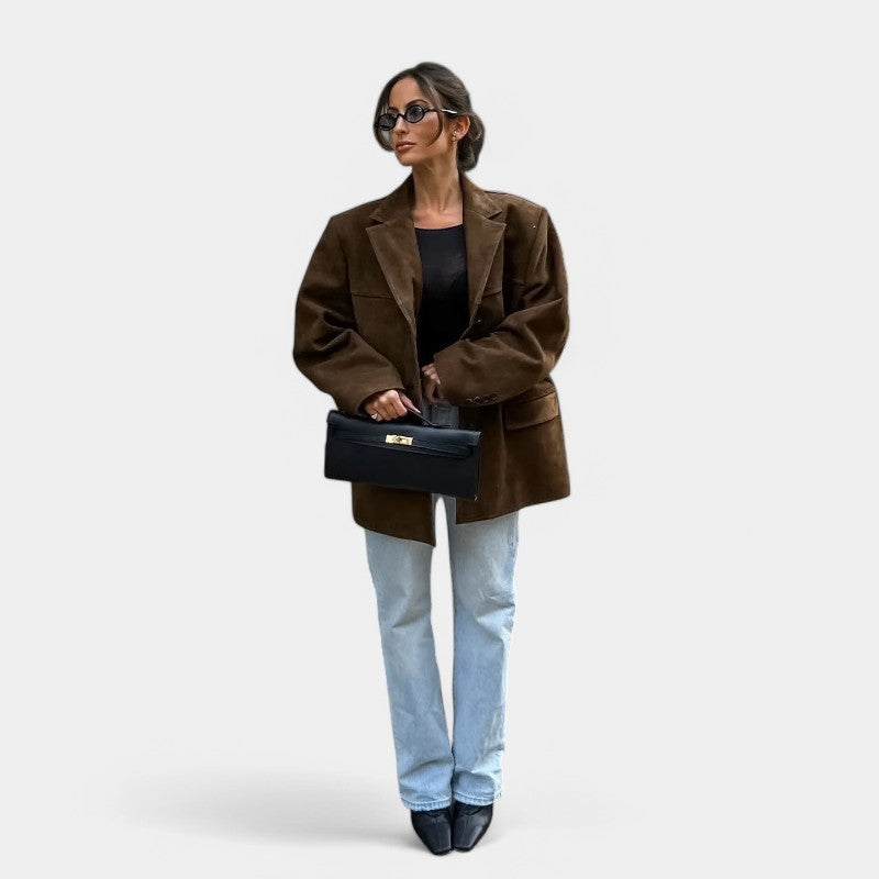 Gleame.-Jassen-Gleame Jas - Geborsteld suede jack voor een chique uitstraling