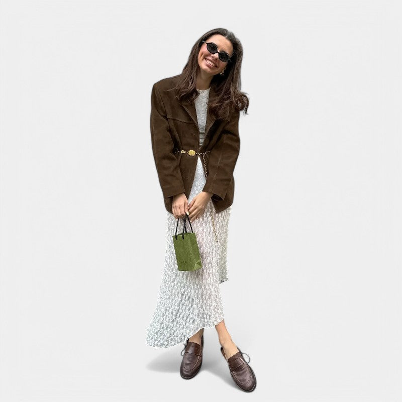 Gleame.-Jassen-Gleame Jas - Geborsteld suede jack voor een chique uitstraling