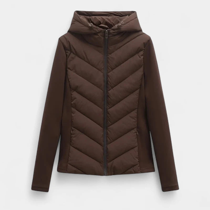 Gleame.-Jassen-Gleame Jas – Getailleerde damesjas met capuchon en lange mouwen