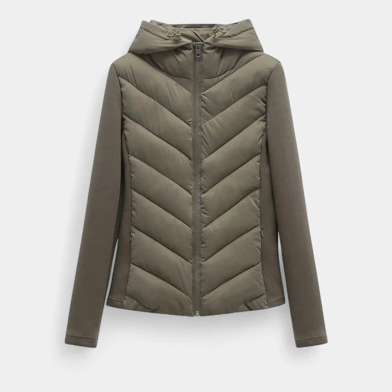 Gleame.-Jassen-Gleame Jas – Getailleerde damesjas met capuchon en lange mouwen