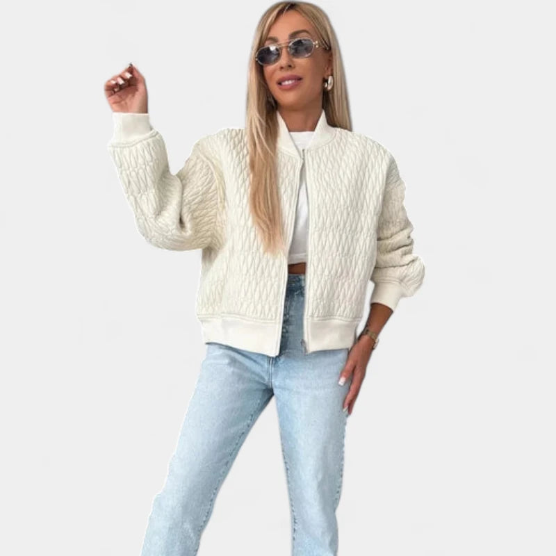 Gleame.-Jassen-Gleame Jas - Gewatteerde damesjas met ritssluiting in trendy bomberstijl