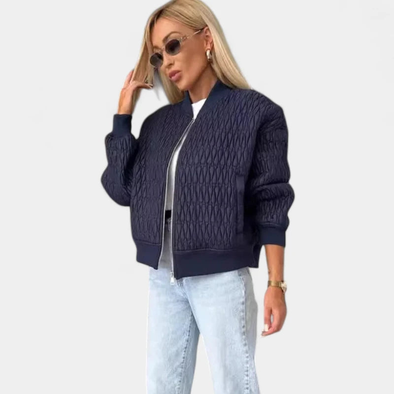 Gleame.-Jassen-Gleame Jas - Gewatteerde damesjas met ritssluiting in trendy bomberstijl