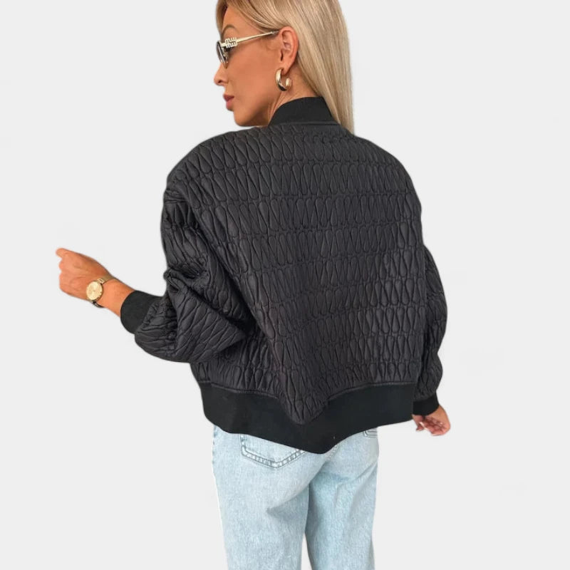 Gleame.-Jassen-Gleame Jas - Gewatteerde damesjas met ritssluiting in trendy bomberstijl