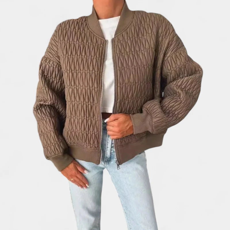 Gleame.-Jassen-Gleame Jas - Gewatteerde damesjas met ritssluiting in trendy bomberstijl