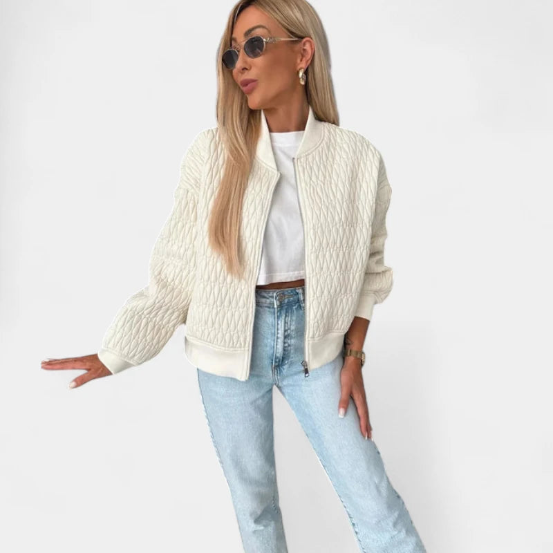 Gleame.-Jassen-Gleame Jas - Gewatteerde damesjas met ritssluiting in trendy bomberstijl