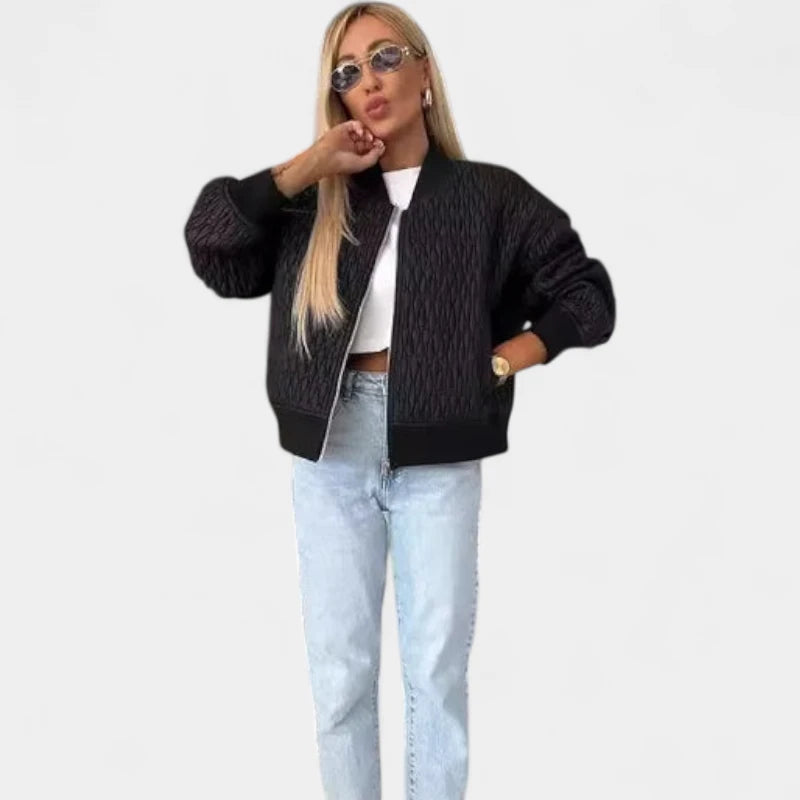 Gleame.-Jassen-Gleame Jas - Gewatteerde damesjas met ritssluiting in trendy bomberstijl