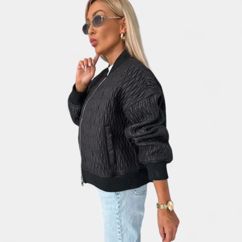 Gleame.-Jassen-Gleame Jas - Gewatteerde damesjas met ritssluiting in trendy bomberstijl