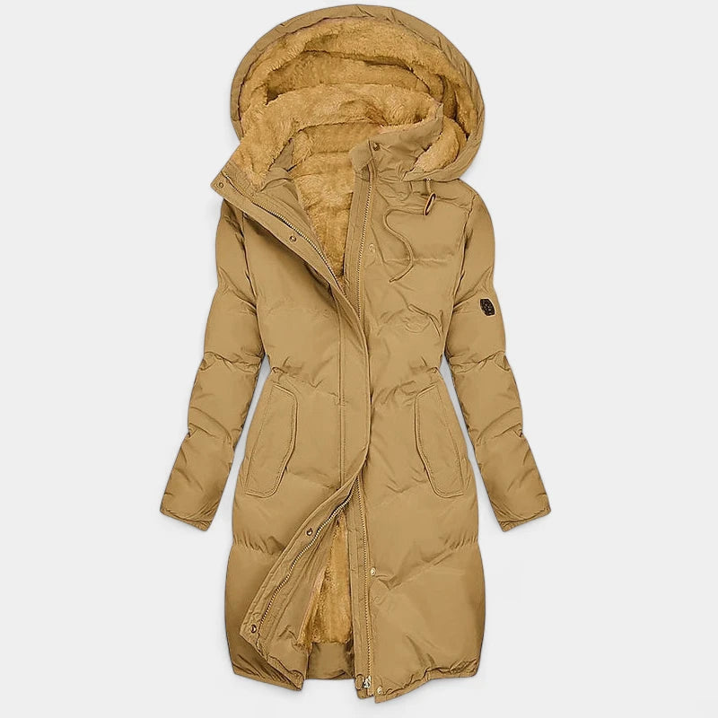 Gleame.-Jassen-Gleame Jas – Luxe gewatteerde damesjas met warme teddyvoering en capuchon