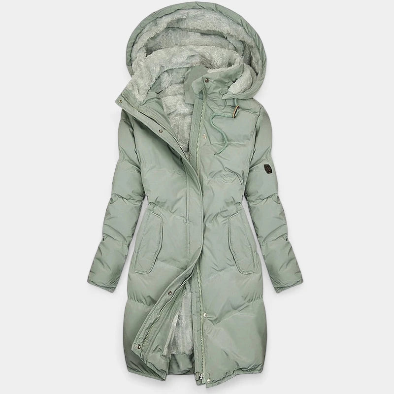 Gleame.-Jassen-Gleame Jas – Luxe gewatteerde damesjas met warme teddyvoering en capuchon