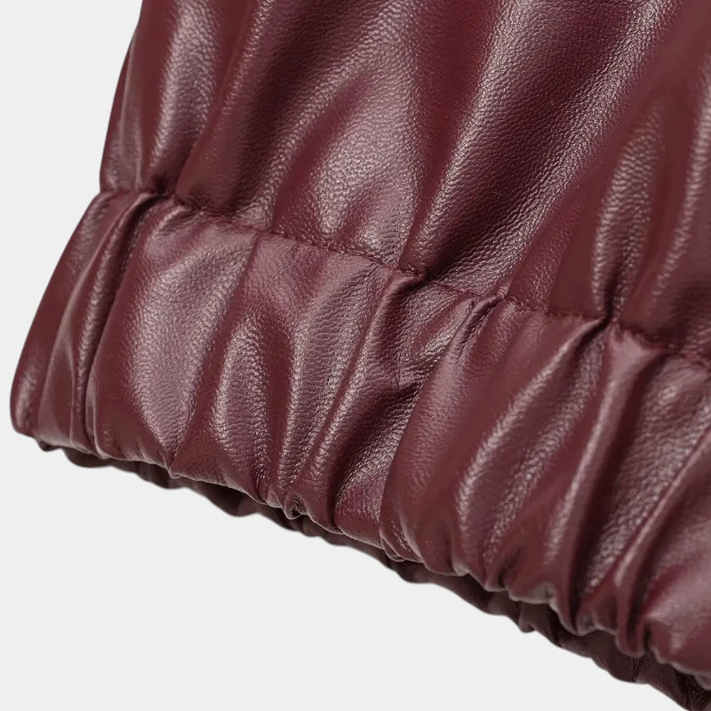 Gleame.-Jassen-Gleame Leren Jas - Stoere jas met ritssluiting en klassieke reverskraag voor dames