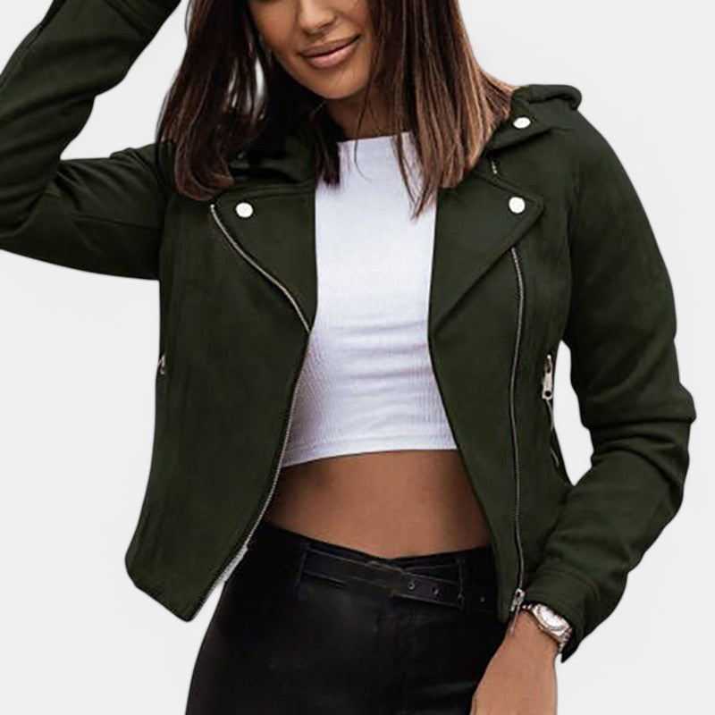 Gleame.-Jassen-Gleame Leren Jasje - Cropped zomerjas model met rits