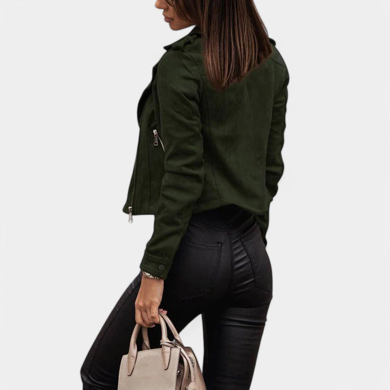 Gleame.-Jassen-Gleame Leren Jasje - Cropped zomerjas model met rits