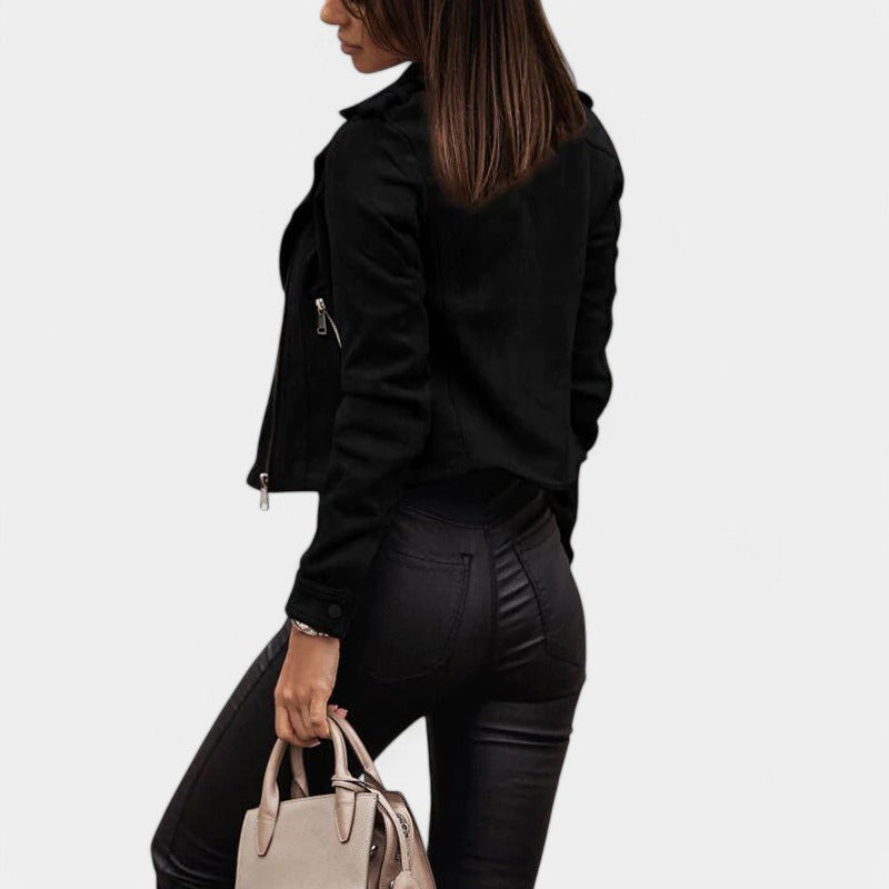 Gleame.-Jassen-Gleame Leren Jasje - Cropped zomerjas model met rits