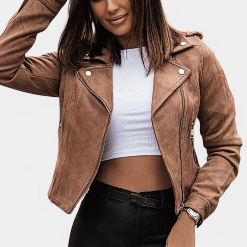 Gleame.-Jassen-Gleame Leren Jasje - Cropped zomerjas model met rits