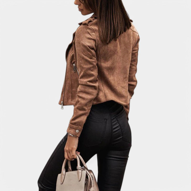 Gleame.-Jassen-Gleame Leren Jasje - Cropped zomerjas model met rits