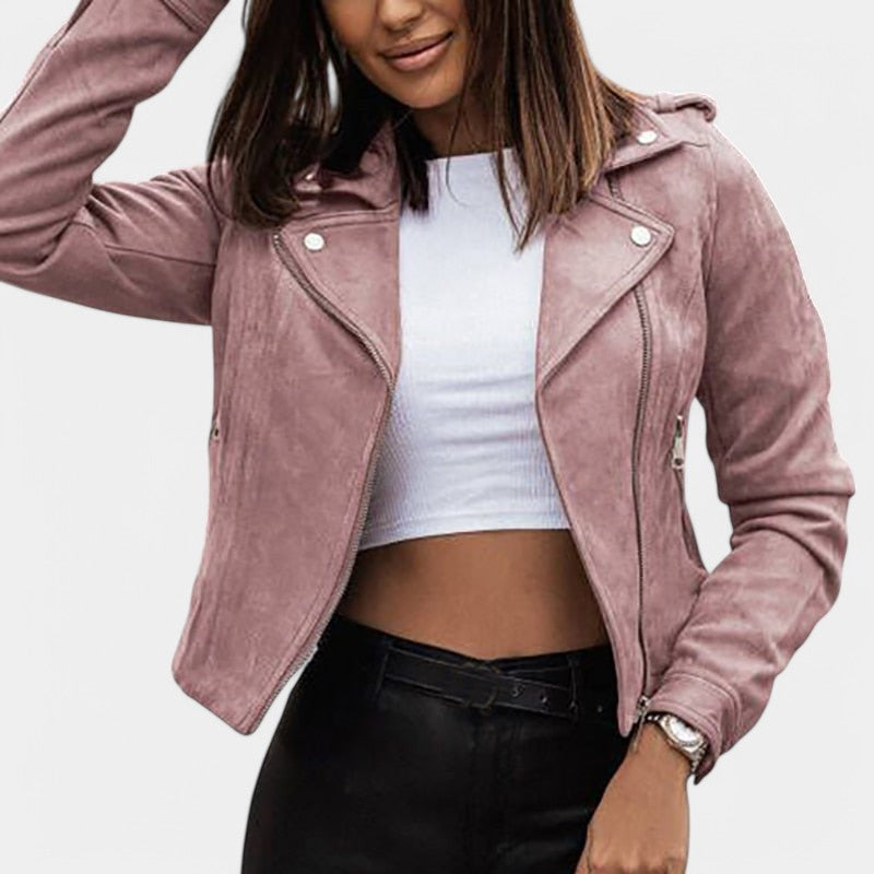 Gleame.-Jassen-Gleame Leren Jasje - Cropped zomerjas model met rits