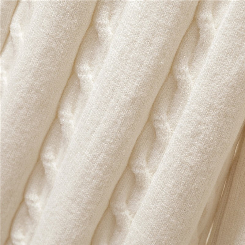 Gleame.-Jassen-Gleame Set - Beige katoen sweater en hoge taille broek