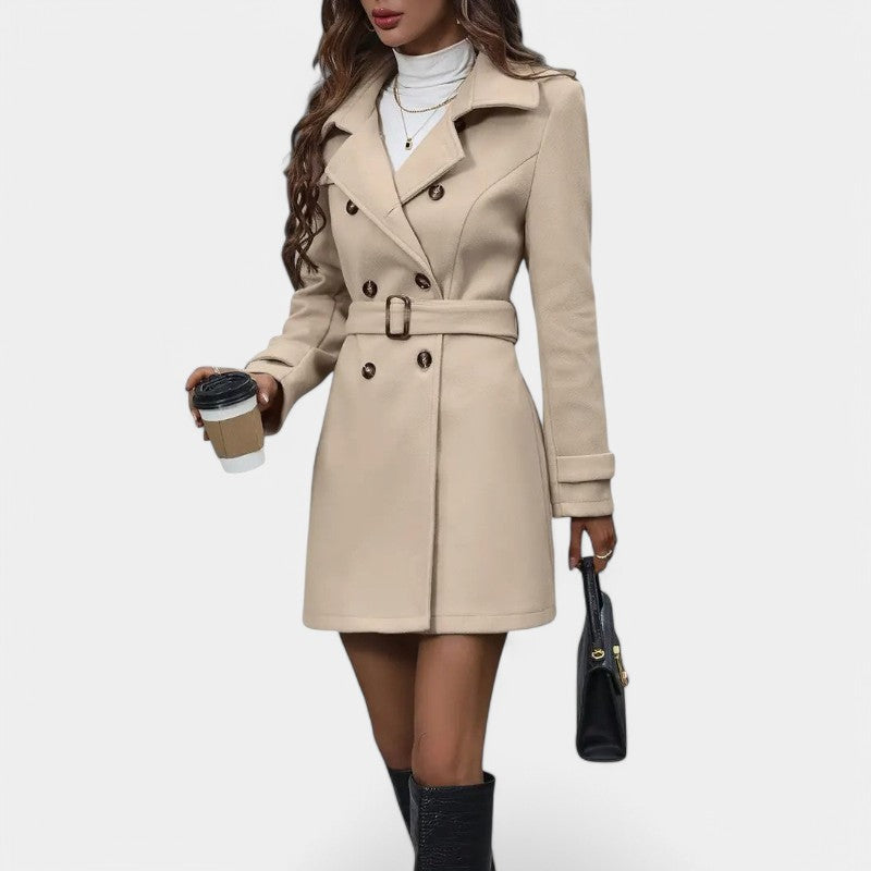 Gleame.-Jassen-Gleame Trenchcoat - Elegante dubbele rij trenchcoat met ceintuur