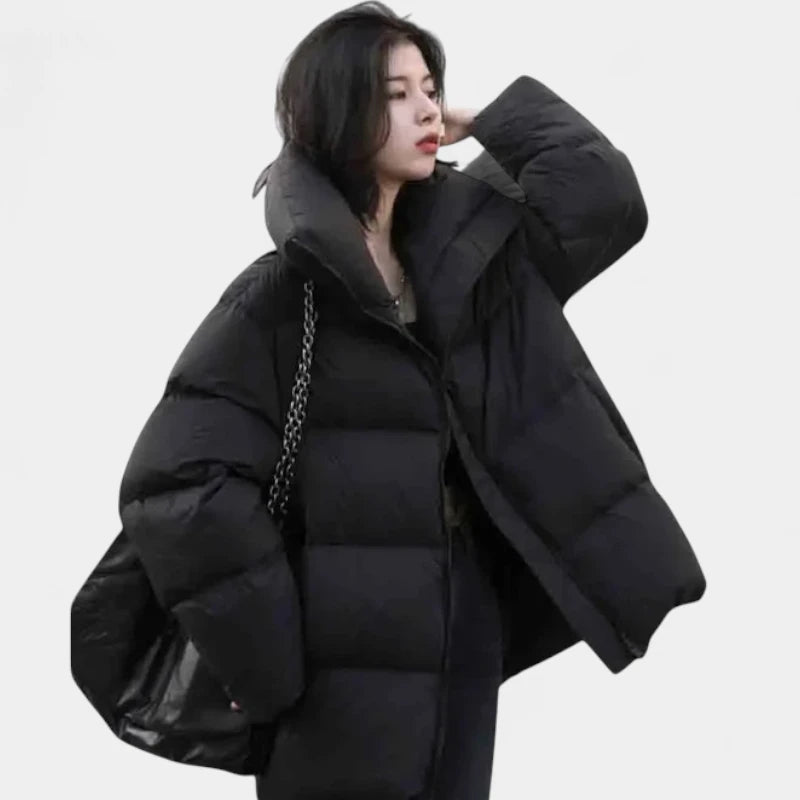 Gleame.-Jassen-Gleame Winterjas – Damesjas met opstaande kraag en gewatteerd oversized model