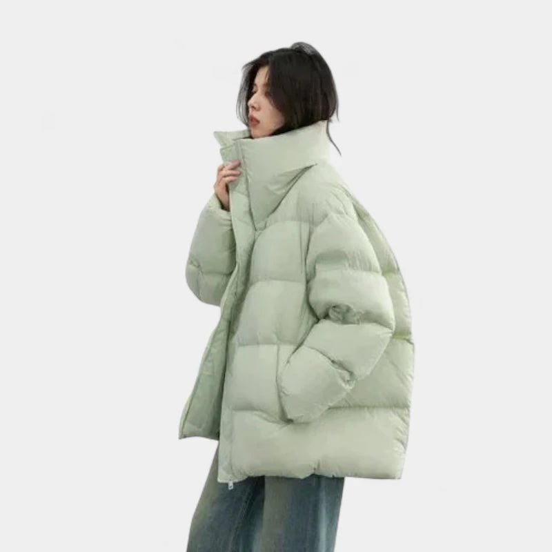 Gleame.-Jassen-Gleame Winterjas – Damesjas met opstaande kraag en gewatteerd oversized model