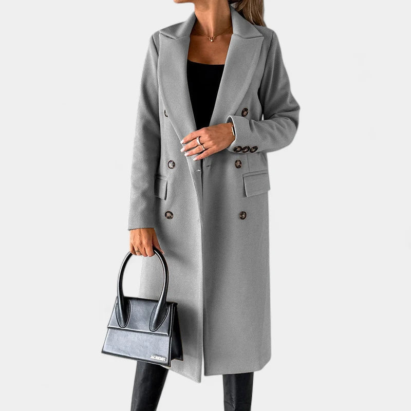 Gleame.-Jassen-Gleame Winterjas – Elegante dames mantel met dubbele rij knopen