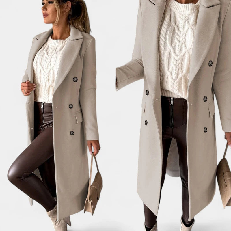 Gleame.-Jassen-Gleame Winterjas – Elegante dames mantel met dubbele rij knopen