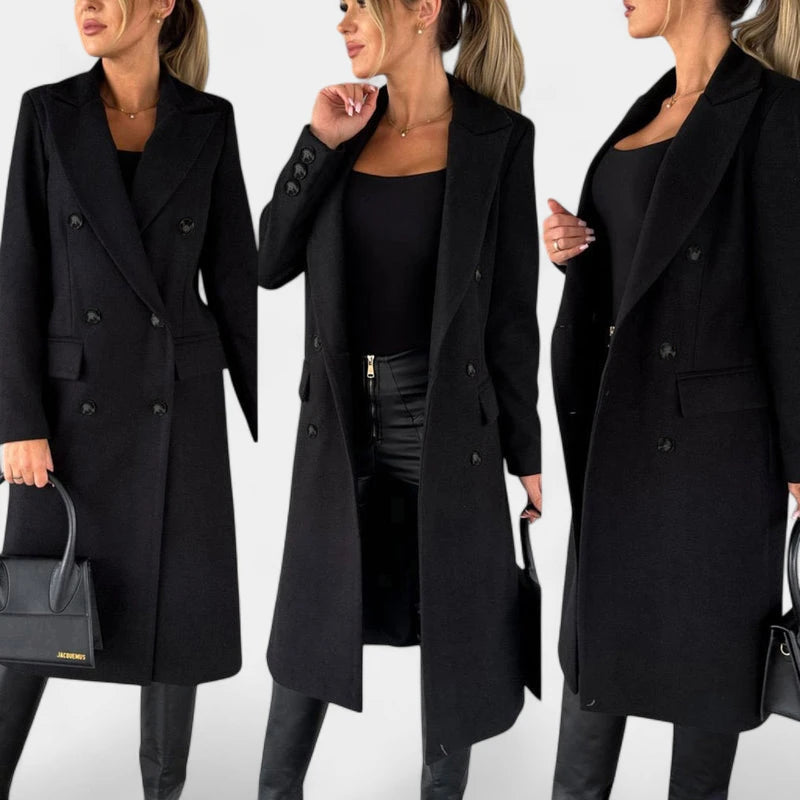 Gleame.-Jassen-Gleame Winterjas – Elegante dames mantel met dubbele rij knopen