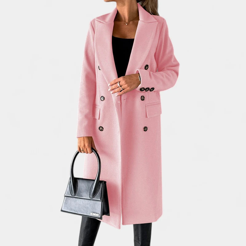 Gleame.-Jassen-Gleame Winterjas – Elegante dames mantel met dubbele rij knopen