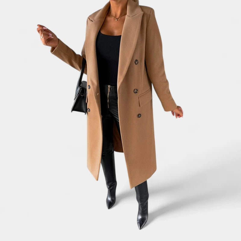 Gleame.-Jassen-Gleame Winterjas – Elegante dames mantel met dubbele rij knopen