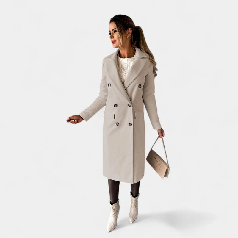 Gleame.-Jassen-Gleame Winterjas – Elegante dames mantel met dubbele rij knopen
