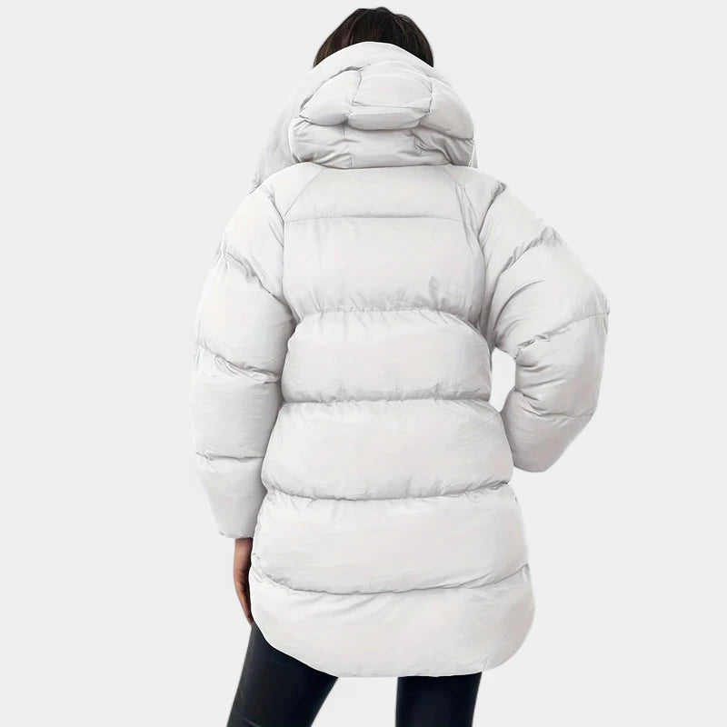 Gleame.-Jassen-Gleame Winterjas - Korte gewatteerde dames jas met capuchon en hoge kraag