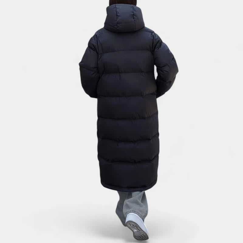 Gleame.-Jassen-Gleame Winterjas - Lange dames pufferjas met capuchon en gewatteerd design