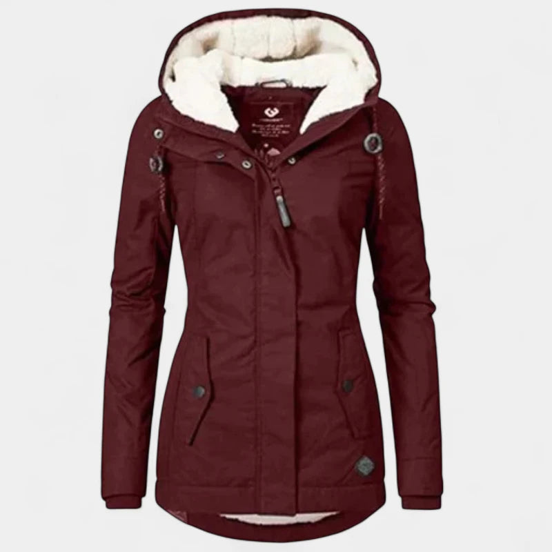 Gleame.-Jassen-Gleame Winterjas – Warme damesjas met capuchon en fleece voering