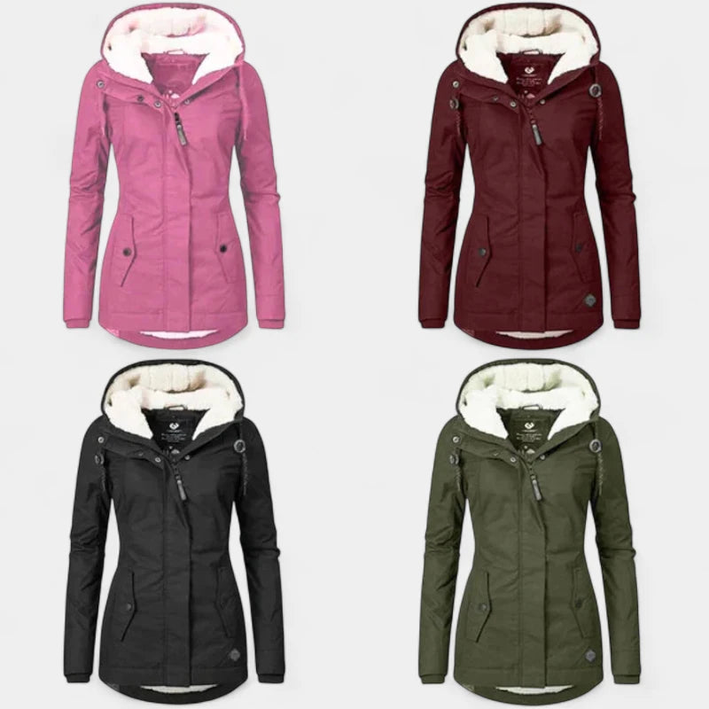Gleame.-Jassen-Gleame Winterjas – Warme damesjas met capuchon en fleece voering