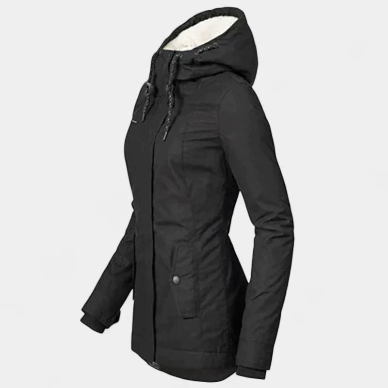 Gleame.-Jassen-Gleame Winterjas – Warme damesjas met capuchon en fleece voering