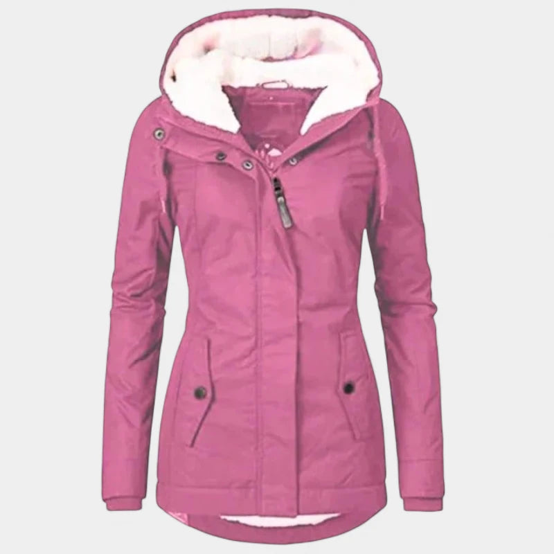 Gleame.-Jassen-Gleame Winterjas – Warme damesjas met capuchon en fleece voering