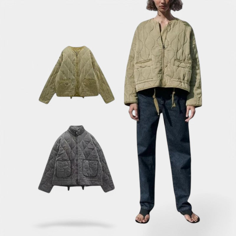 Gleame.-Jassen-Gleame jas - Comfortabele damesjas van katoen voor de herfst