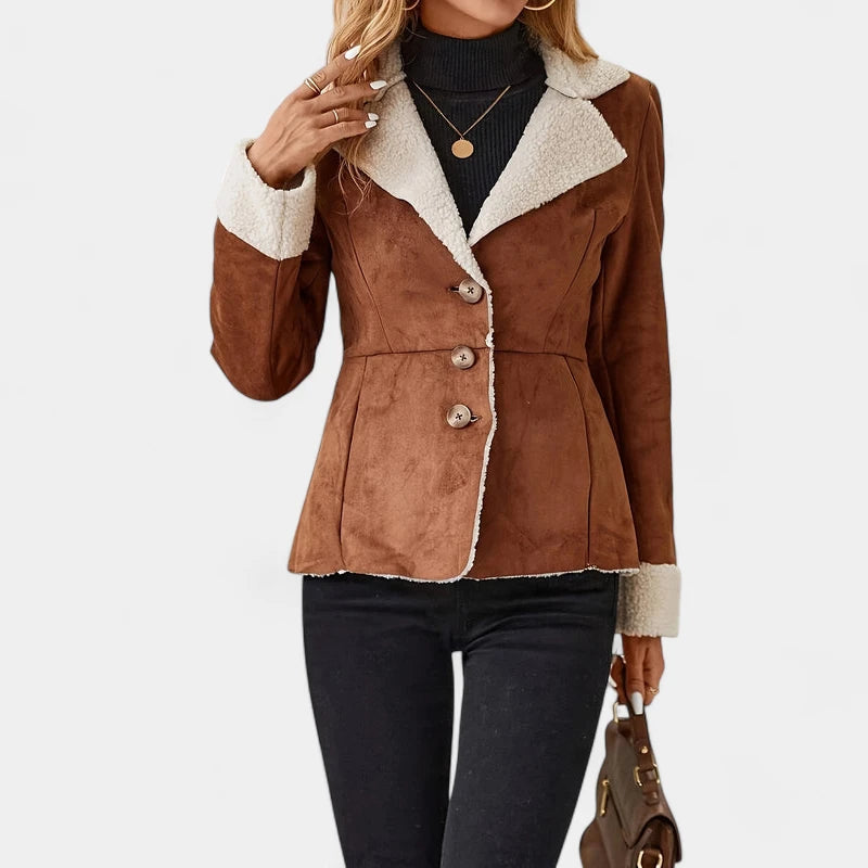 Gleame.-Jassen-Gleame jas - Dames jas met knoopsluiting en lange mouwen