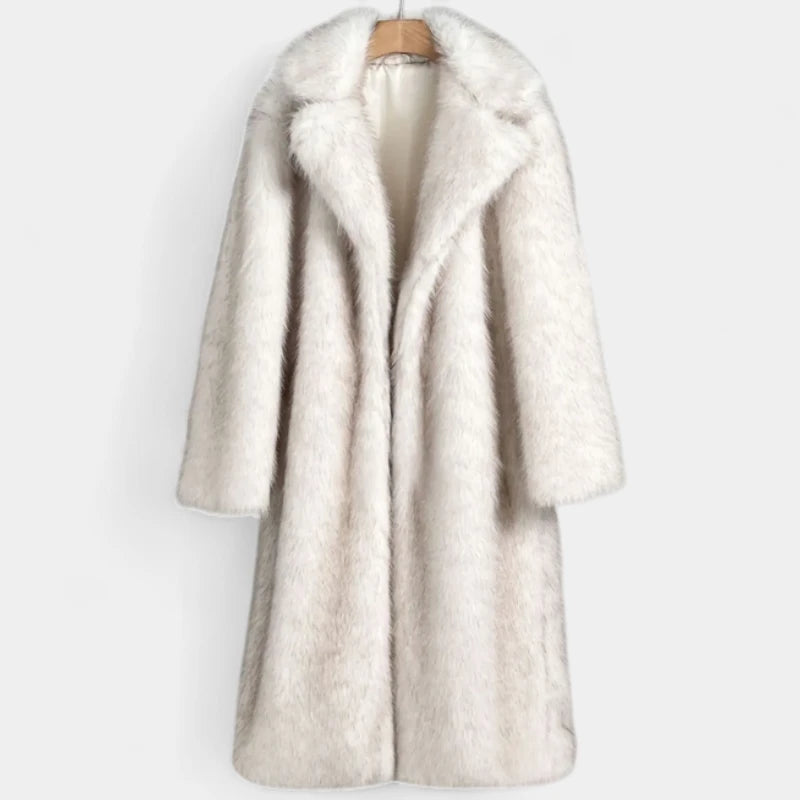 Gleame.-Jassen-Gleame winterjas voor dames - Oversized bontjas met grote kraag en lange lengte