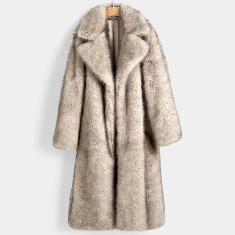 Gleame.-Jassen-Gleame winterjas voor dames - Oversized bontjas met grote kraag en lange lengte