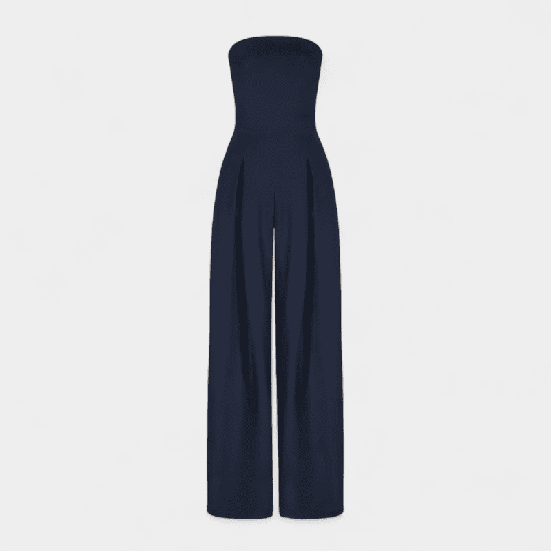 Gleame.-Jumpsuits-Gleame Jumpsuit - Strapless jumpsuit met brede pijpen