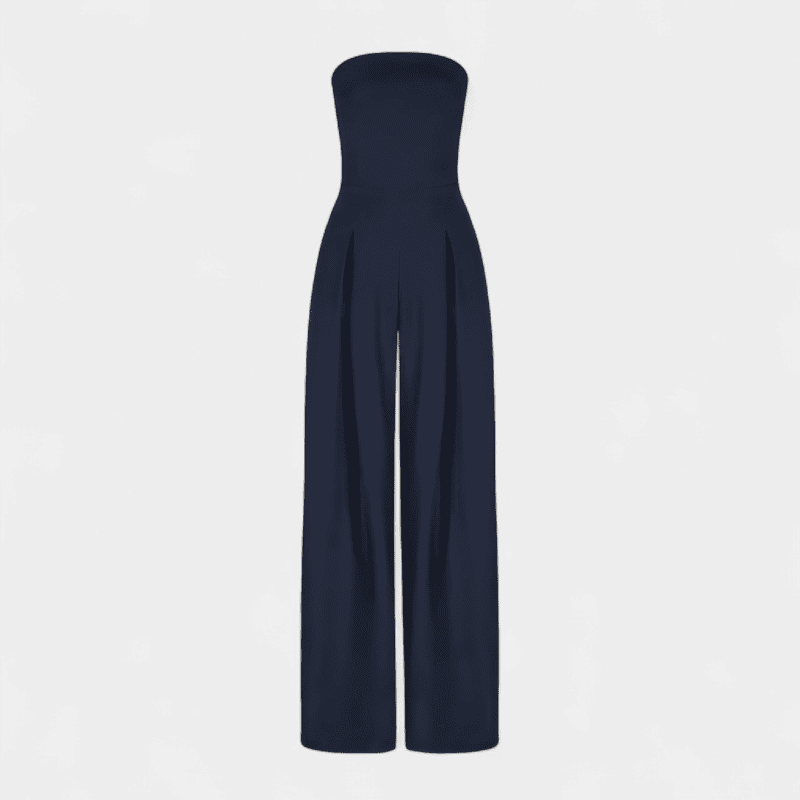 Gleame.-Jumpsuits-Gleame Jumpsuit - Strapless jumpsuit met brede pijpen