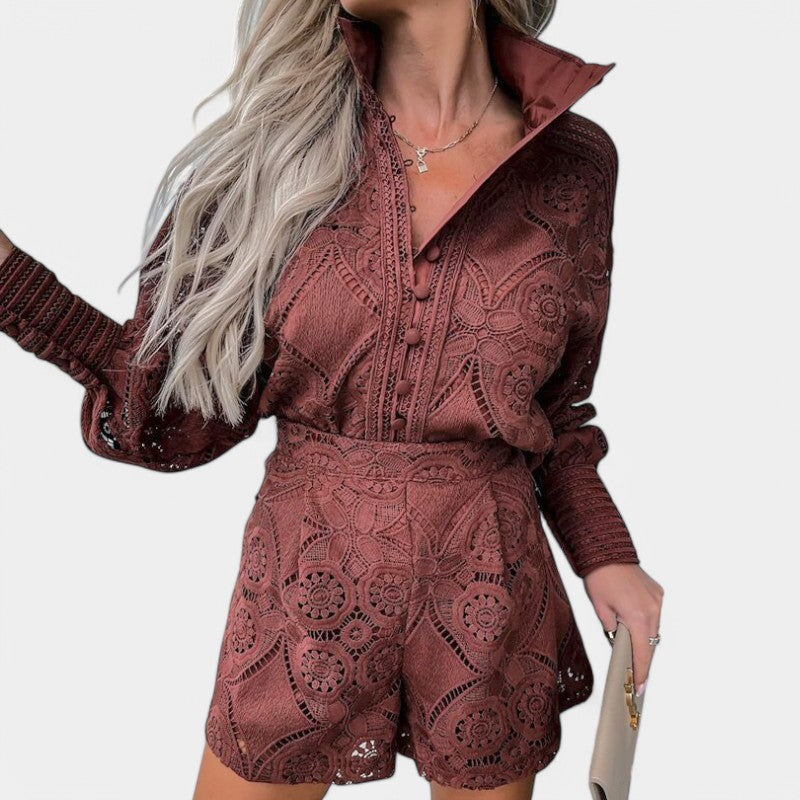 Gleame.-Jurken & Jumpsuits-Gleame 2-delig damesoutfit - Lange mouwen set voor elke gelegenheid