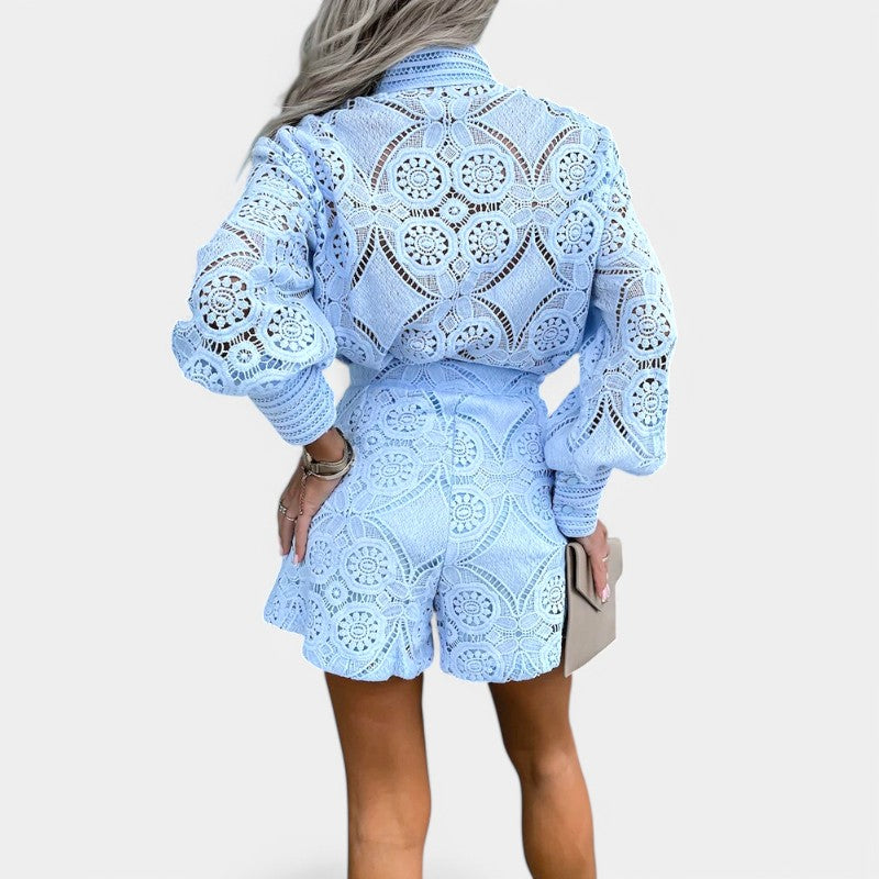 Gleame.-Jurken & Jumpsuits-Gleame 2-delig damesoutfit - Lange mouwen set voor elke gelegenheid