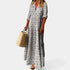 Gleame.-Jurken & Jumpsuits-Gleame Damesjurk - Loose fit V-hals maxi jurk met boho print