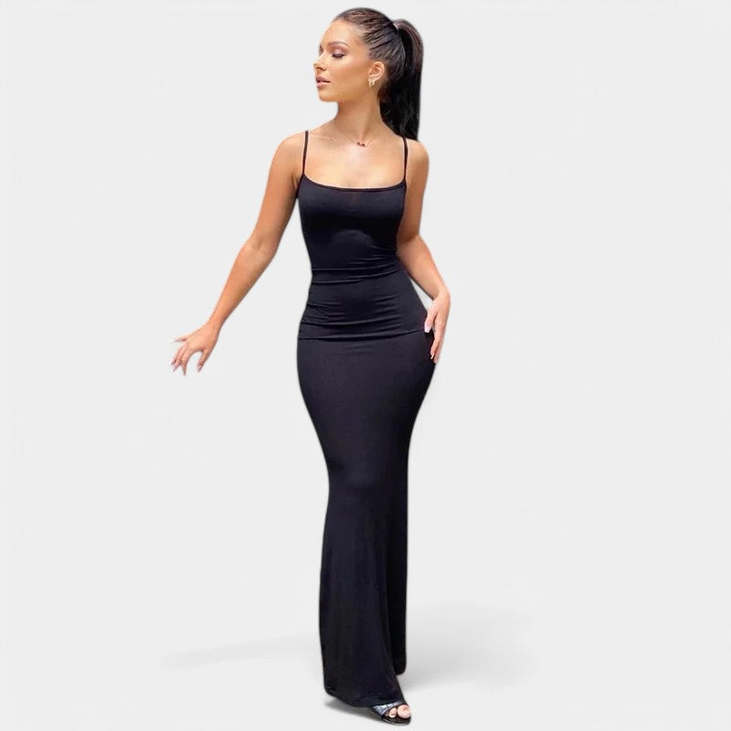 Gleame.-Jurken & Jumpsuits-Gleame Dress - Lange bodyconjurk met spaghettibandjes