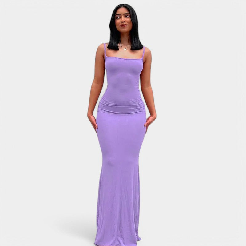 Gleame.-Jurken & Jumpsuits-Gleame Dress - Lange bodyconjurk met spaghettibandjes